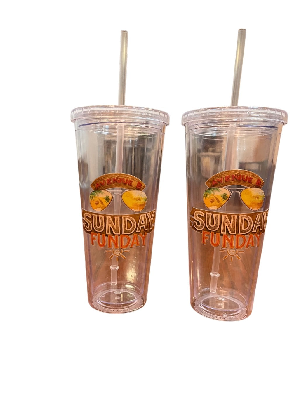 Sunday fun day clear Tumbler