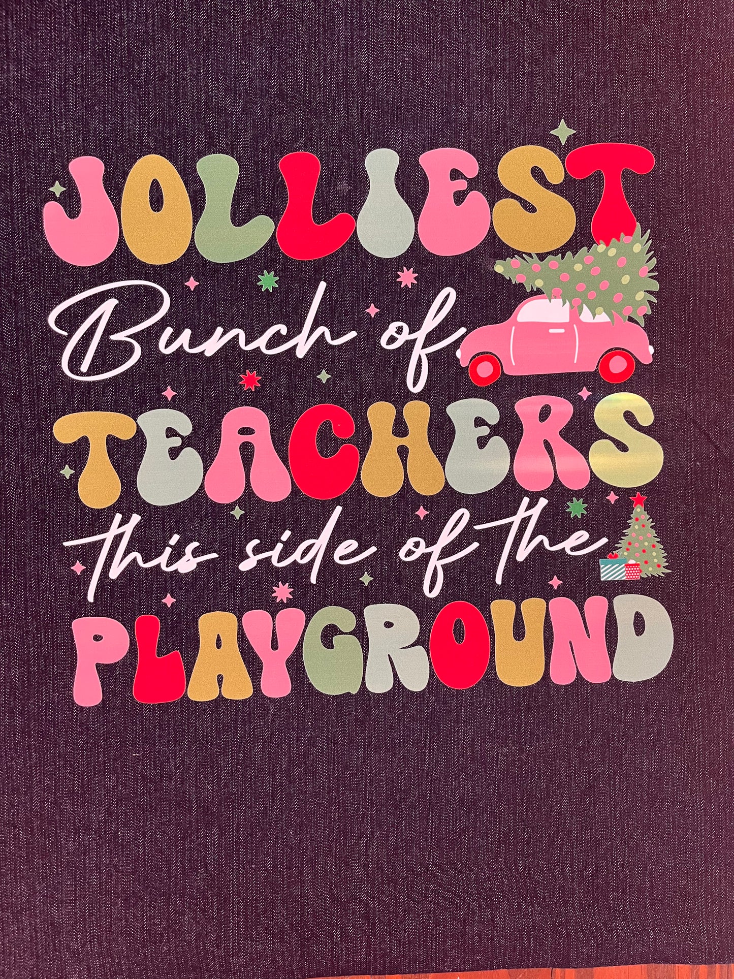 Denim Christmas Teacher Tote.